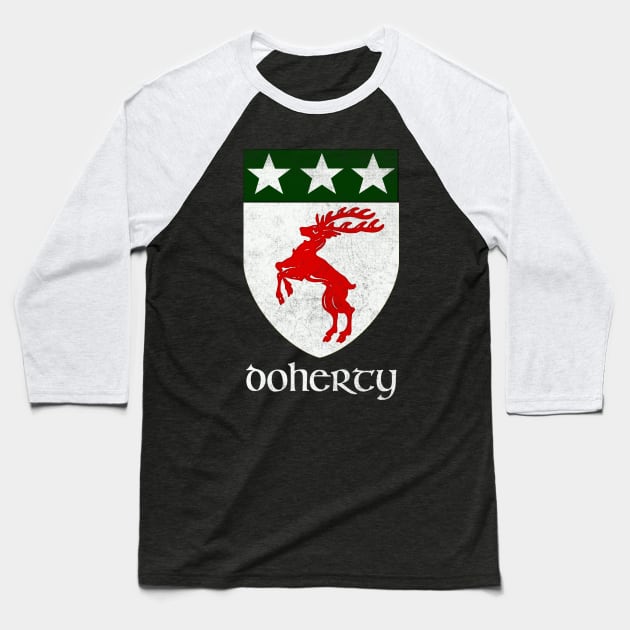 Doherty  / Vintage Style Crest Coat Of Arms Design Baseball T-Shirt by feck!